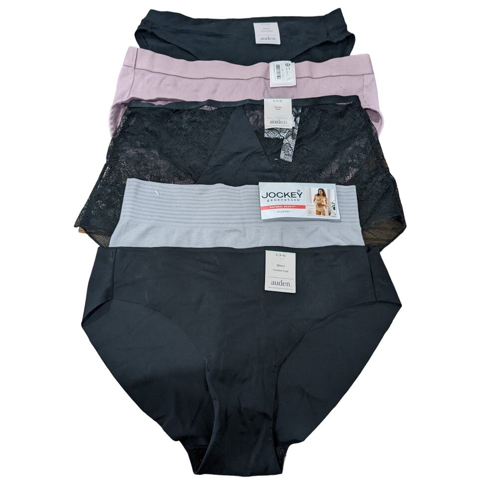 Auden Jockey Bundle Of 5 Panty Small Lace Bikini‎ Hipster Cheeky Brief Underwear